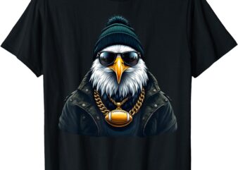 Cool Face Eagle with Sunglasses for Women Men Kids T-Shirt