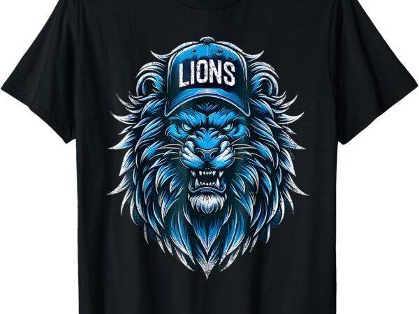 Cool lions with blue eyes men women kids t-shirt