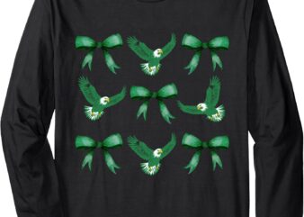 Coquette Green bows Eagle animal,Bows & Eagles Long Sleeve T-Shirt