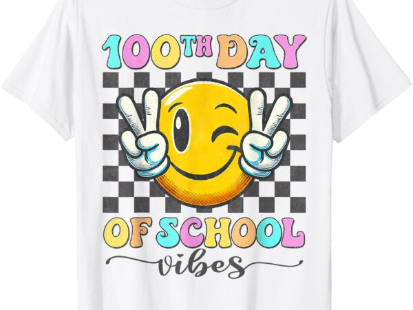 Cute 100th day of school vibes smile for teachers, 100 days t-shirt