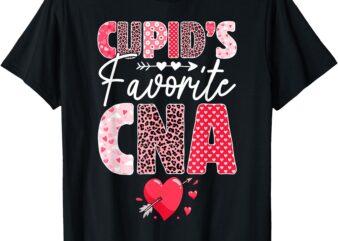 Cute Cupid’s Favorite CNA Nurse Hearts Valentine’s Day Women T-Shirt