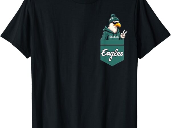 Cute eagle in the pocket t-shirt