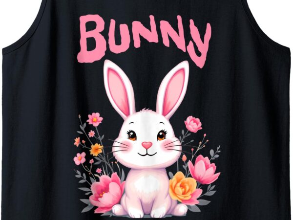 Cute easter bunny tank top t shirt vector file