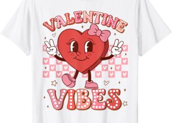 Cute Heart Happy Valentines Day Shirts For Girl Womens Kids T-Shirt