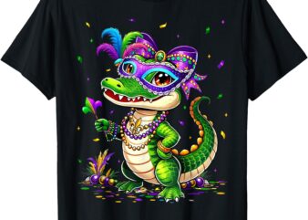 Cute Mardigator Mardi Gras Alligator Costume Girl Women Kids T-Shirt