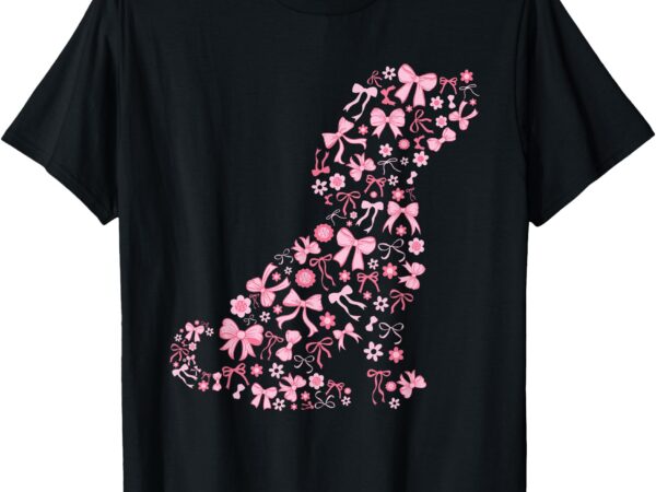 Cute pink dog coquette bow t-shirt