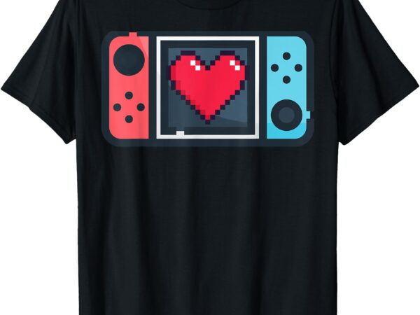 Cute pixel heart gamer valentine’s day t for men women t-shirt