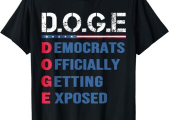 D.O.G.E DOGE Department Of Government Efficiency US flag T-Shirt