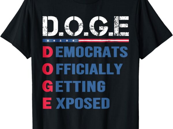 D.o.g.e doge department of government efficiency us flag t-shirt