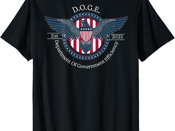 Doge d.o.g.e. department of government efficiency (on back) t-shirt