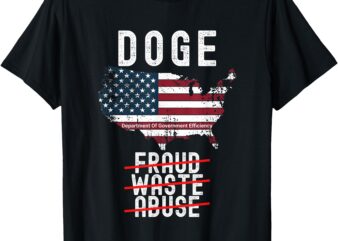 DOGE, D.O.G.E., Department Of Government Efficiency, US Flag T-Shirt