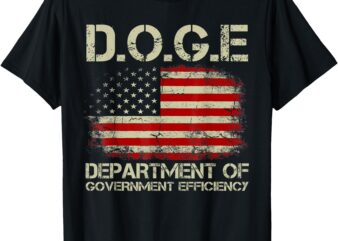 DOGE D.O.G.E. Department Of Government Efficiency USA Flag T-Shirt