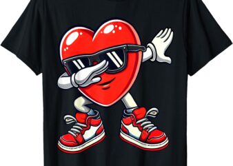 Dabbing Heart Funny Gifts Mens Kids Boys Valentines Day T-Shirt