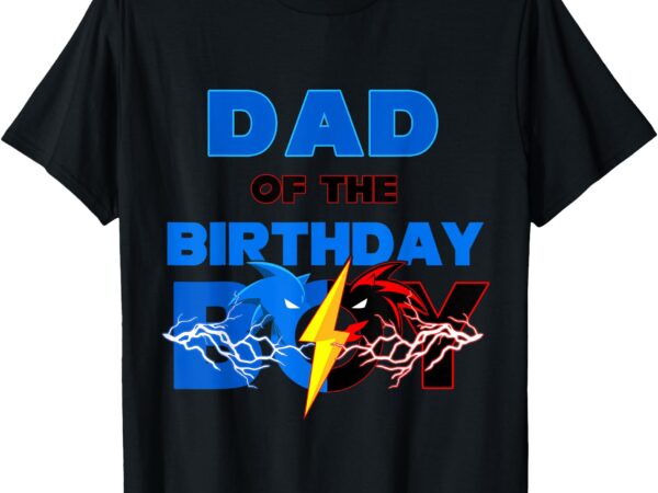 Dad of the birthday boy hedgehog family matching bday party t-shirt