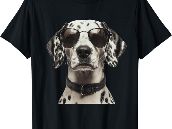 Dalmatian dog doggy wearing sunglasses graphic t-shirt