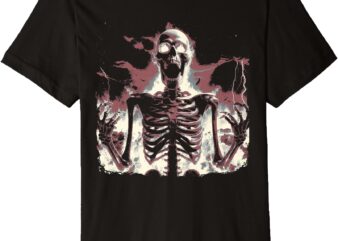 Demon Hell Skeleton Dark Gothic Horror Halloween Premium T-Shirt