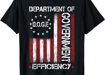 Doge Department Of Government Efficiency Us Flag Doge T-Shirt