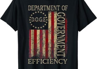 Doge Shirt Doge Department Of Government Efficiency Us Flag T-Shirt