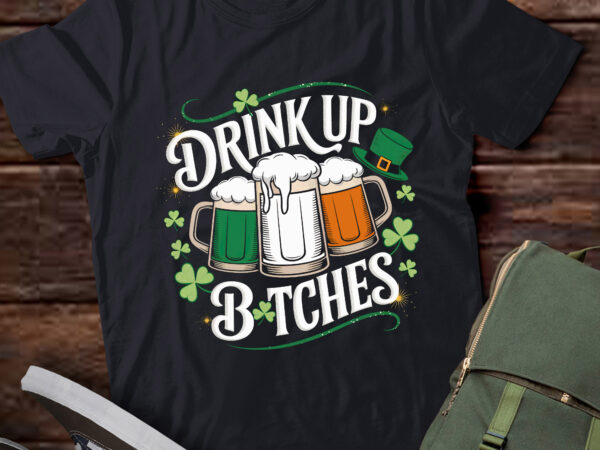 Drink up funny st. patrick’s day beer lover pa86 t shirt vector illustration