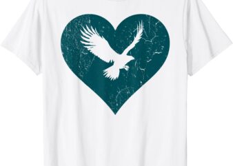 Eagle Lovers Valentines Day Apparel Eagle Heart Womens Mens T-Shirt