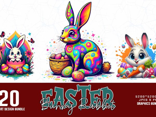 Easter sunday bunny rabbit t-shirt design bundle