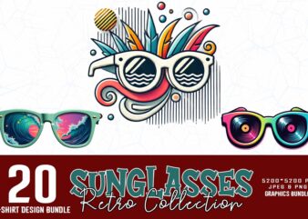 Groovy Retro Sunglasses Summer Lover t-shirt design bundle