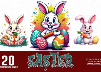 Easter Sunday Rabbit Bunny Illustration T-shirt design bundle