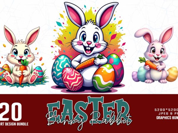 Easter sunday rabbit bunny illustration t-shirt design bundle