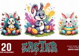 Easter Sunday Bunny Rabbit t-shirt design bundle