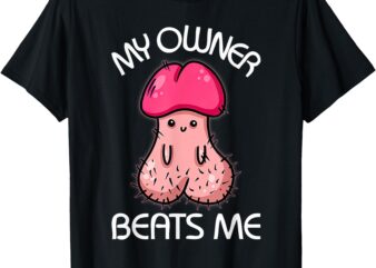 Embarrassing Adult Humor Inappropriate My Owner Beats Me T-Shirt