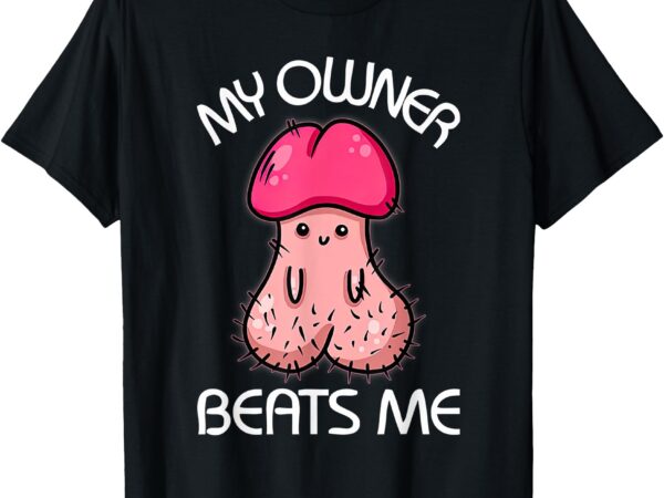 Embarrassing adult humor inappropriate my owner beats me t-shirt