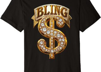 Fancy Gold and Diamond Dollar-Sign Premium T-Shirt