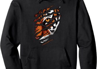 Fearless Tiger Silhouette Claw Eye Zoo Wildlife Animal Pullover Hoodie t shirt graphic design