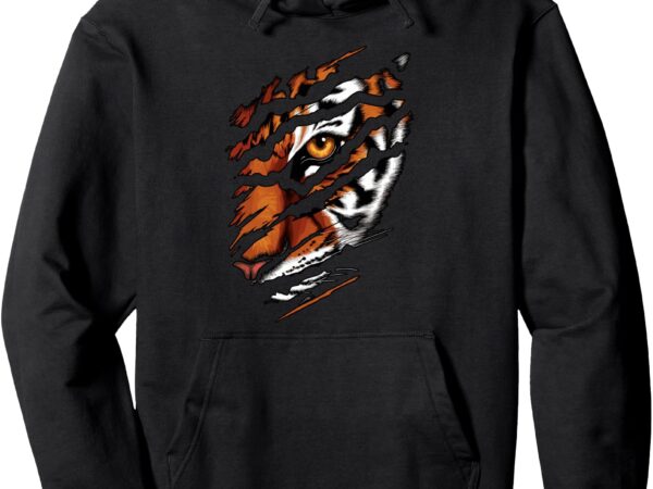 Fearless tiger silhouette claw eye zoo wildlife animal pullover hoodie t shirt graphic design