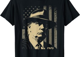 Funny Fafo Trump Photo USA Flag Retro Distressed Grunge T-Shirt