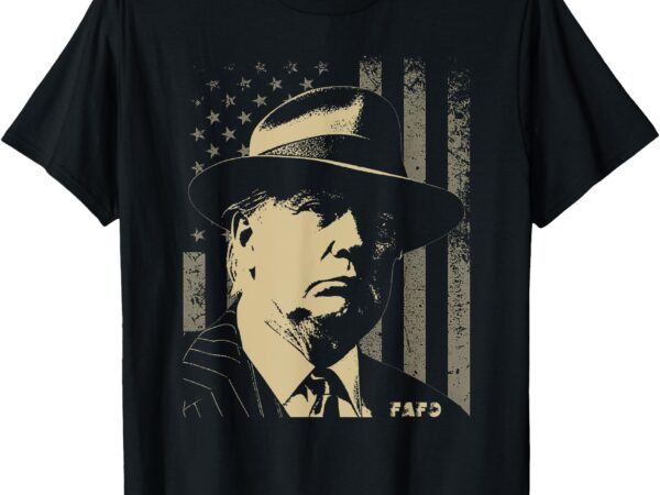 Funny fafo trump photo usa flag retro distressed grunge t-shirt