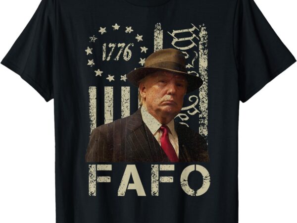 Funny fafo trump photo usa flag retro distressed t-shirt