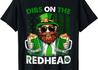 Funny leprechaun dibs on the redhead st patricks day mens t-shirt