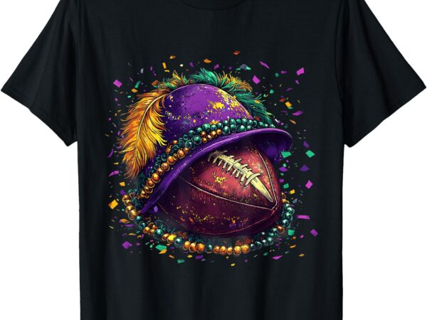 Funny mardi gras football beads new orleans men women kids t-shirt