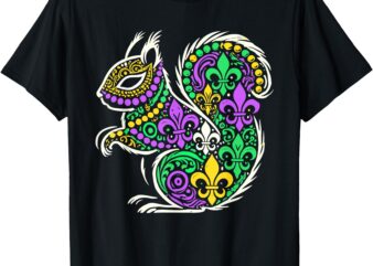 Funny Squirrel Mardi Gras Festival Carnival Womens Mens Kids T-Shirt