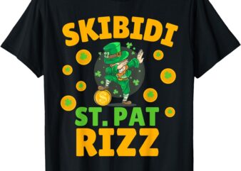 Funny St Patrick’s Day Irish Skibidi St. Pat Rizz T-Shirt