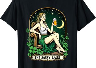 Funny St. Patrick’s Day The Sassy Lass Tarot Card T-Shirt