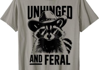 Funny Unhinged And Feral Raccoon Cowboy Trash-Panda T-Shirt