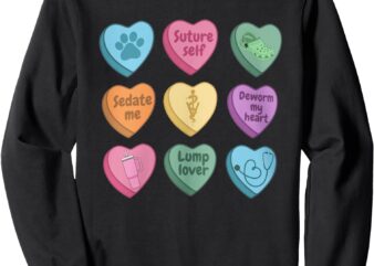 Funny Valentine’s Day Heart Candy Vet Assistants Vet Tech Sweatshirt