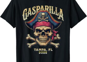 Gasparilla 2025 Pirate Festival Tampa FL – Skull and Crossbo T-Shirt