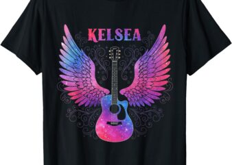 Girl Retro Personalized Name Kelsea I Love Kelsea Vintage T-Shirt