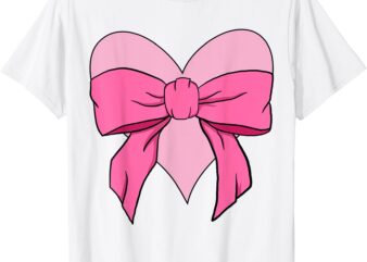 Girls Valentines Day Womens Heart Bow Ribbon Kids Toddler T-Shirt