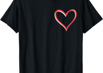 Girls Valentines Day Womens Heart Silhouette Heartbeat T-Shirt