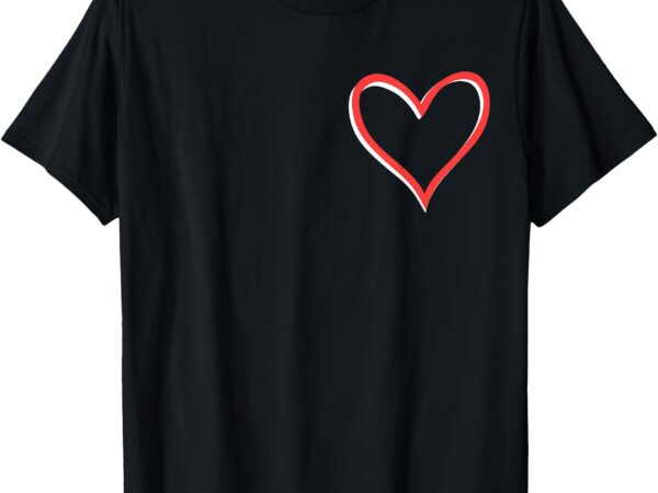 Girls valentines day womens heart silhouette heartbeat t-shirt