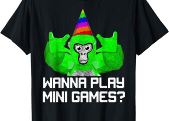 Gorilla VR Wanna Play Mini Games Playing Gorilla VR For Boys T-Shirt